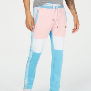 tri color track pants